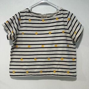 Madewell Embroidered Sun Setlist Boxy Top Striped Women’s Cropped crop shirt siz